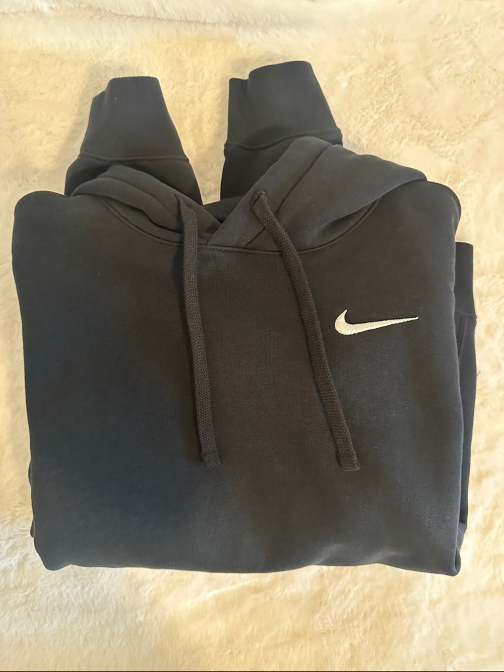 Nike Black Crewneck Hoodie with White Swoosh - NWOT - Picture 7 of 7